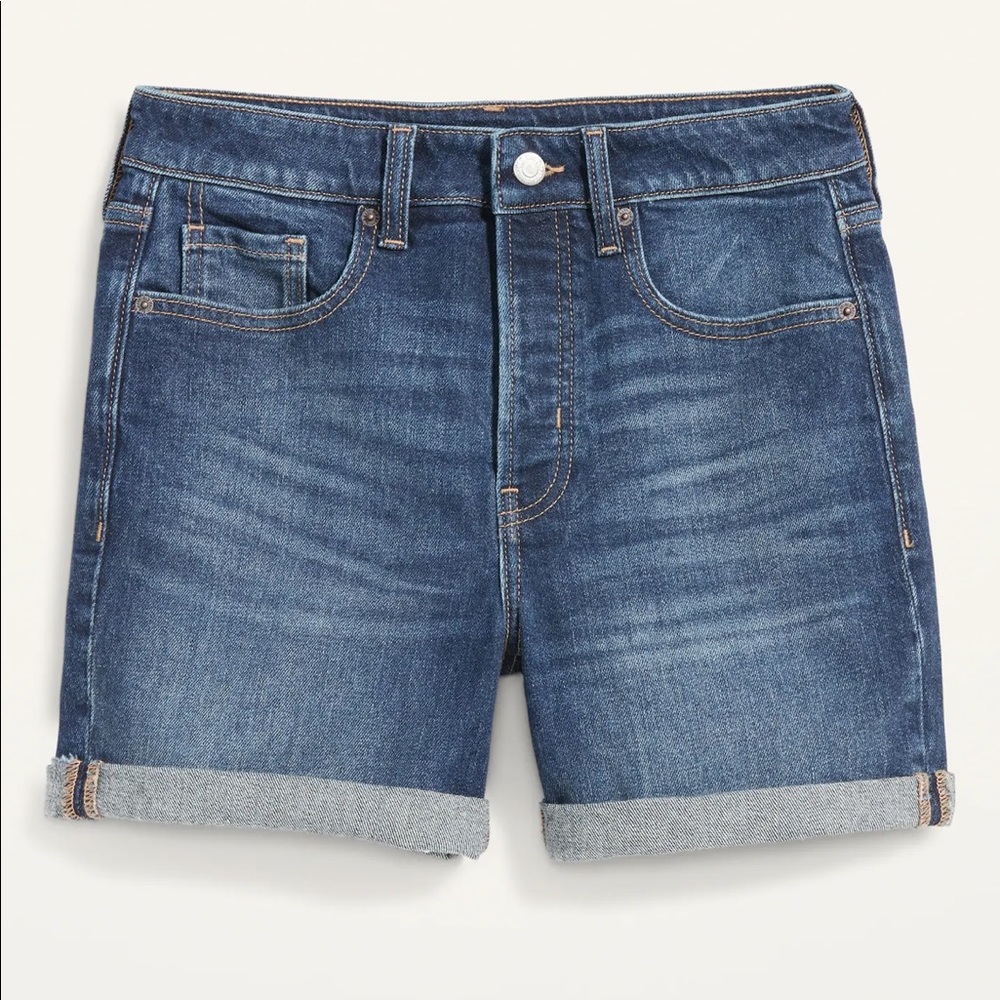 High Waisted Button Fly OG Straight Jean Shorts for Women—3” Seam